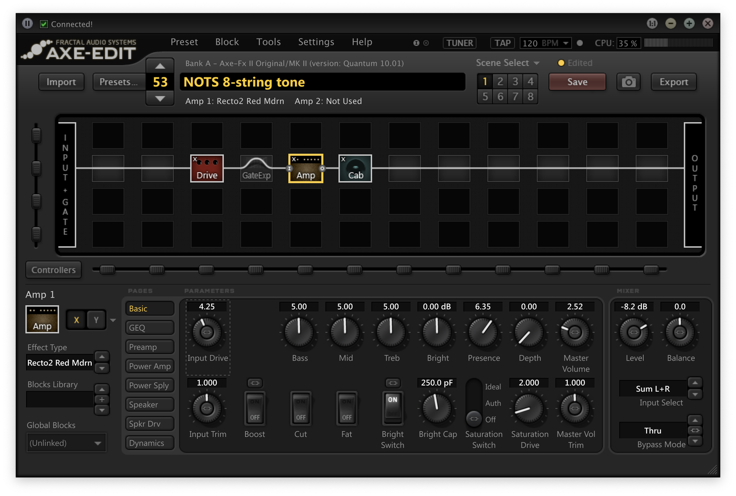 Main rhythm tone signal chain