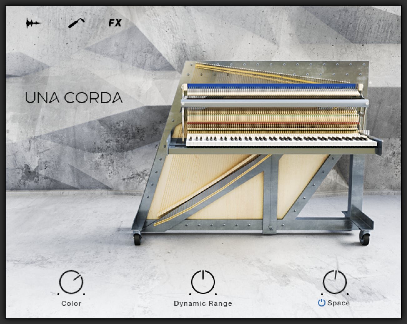 Una Corda instrument